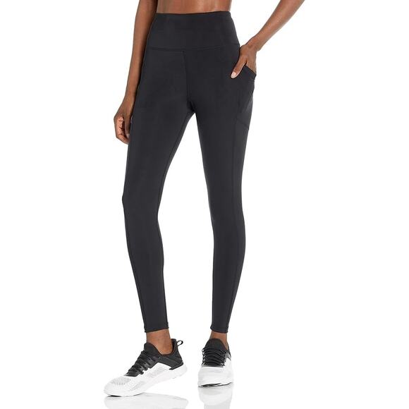 Calvin Klein Black Super-High-Waist Compression Leggings Pockets Plus 1X NWT - Picture 1 of 16